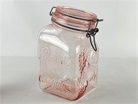 Vintage Casadis Milano Pink Glass Canister