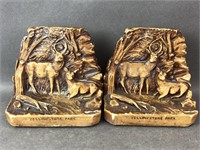 Vintage Chalkware Yellowstone Park Bookends