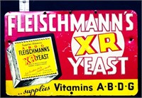 Vntg 8.75x5.75 embossed Fleischmann's Yeast sign