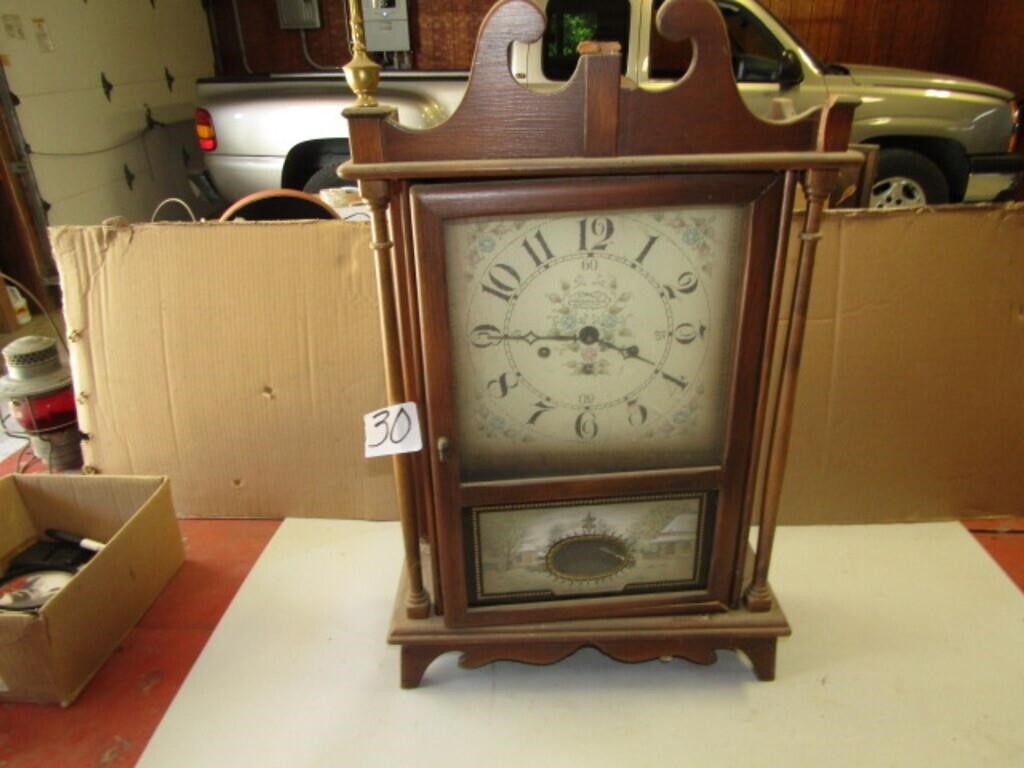 NEW ENGLAND 8 DAY CLOCK 27" T X131/2" W