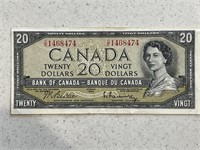 1954 Cdn $20 Bill - Excellent Condition
