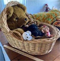 Basket of Stuffed Animals