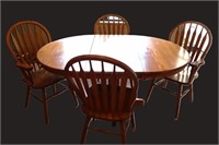 Wood Dining Table & 4 Chairs