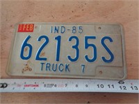 1985  INDIANA LICENSE PLATE