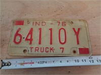 1976  INDIANA LICENSE PLATE