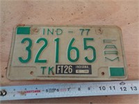 1977  INDIANA LICENSE PLATE