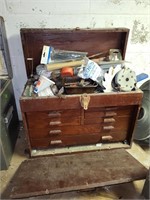 7 Drawer Wood Toolbox w/Contents