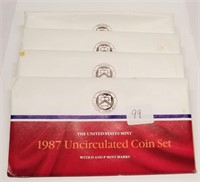 (4) 1987 Mint Sets