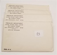 (4) 1968 Mint Sets