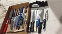 Knives and knife sharpener