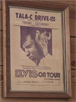 Framed Tala C Drive In Elvis On Tour Advertising