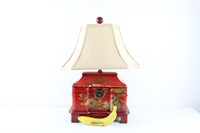 Chinese  Hand-Painted Treasure Chest Table Lamp