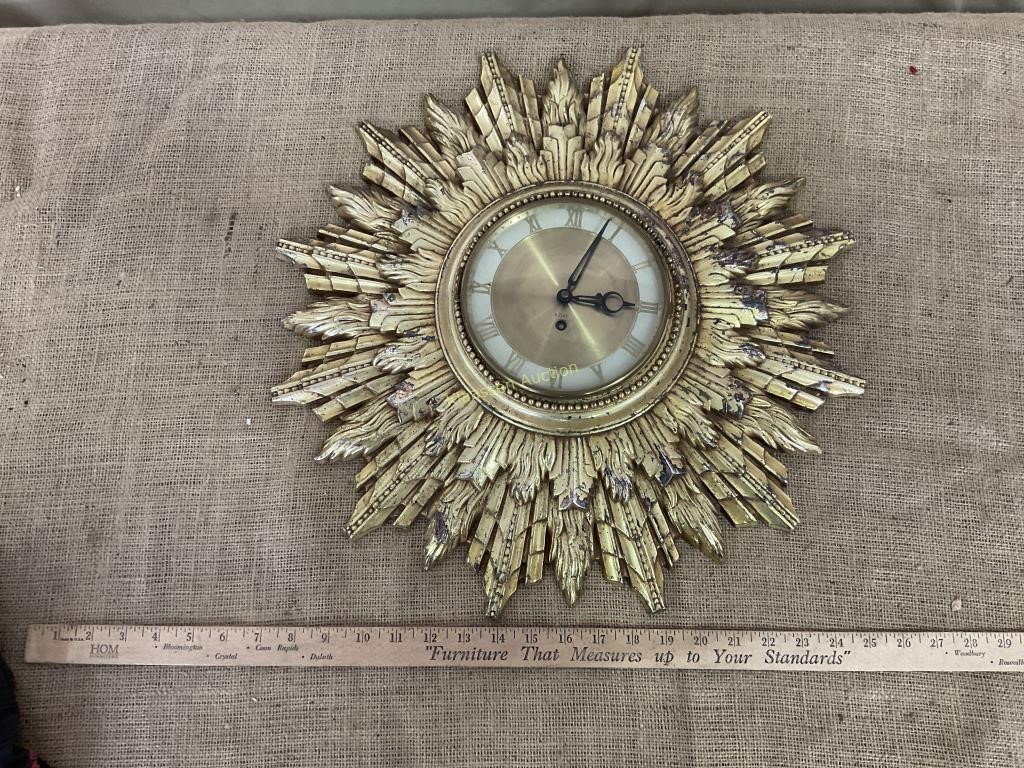 Vintage Starburst Sun Wall Clock
