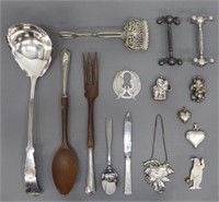 (15) STERLING & OTHER METAL DECORATIVE ITEMS