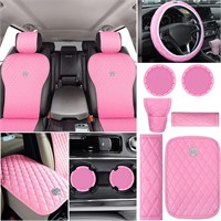 Tallew Pink Car Accessories Set Car Seat Covers F