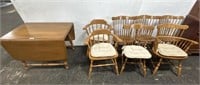DROP LEAF TABLE W/ 7 CHAIRS