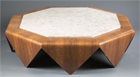 Jorge Zalszupin rosewood octagonal coffee table.