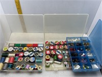 SEWING THREAD & BUTTONS LOT
