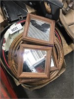 Tin trays, accent mirrors