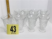 (12) Fostoria American Footed Iced Tea Glasses