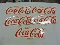 5 Coca-Cola Decals, 10" x 4.25"
