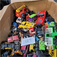 Misc box of cars and trucks