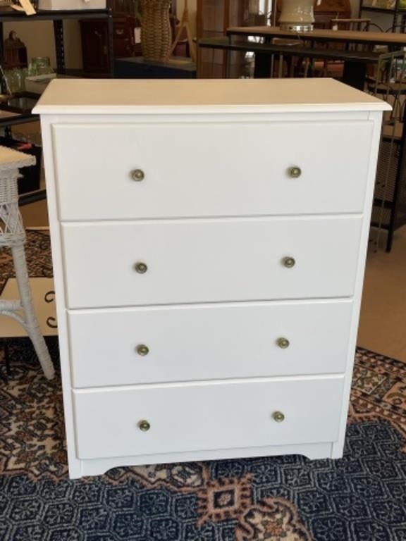 White Four Drawer Dresser