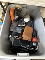 LARGE BIN OF SHOES / MISC