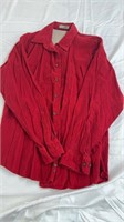 Haggar corduroy, red button up large
