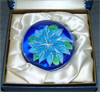 Baccarat Paperweight, 1972 Blue Dahlia in O/B