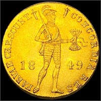 1849 Netherlands Gold Ducat UNCIRCULATED