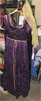 Purple & Gold Renaissance Dress/Veil Size M