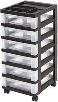 Plastic Cart with 6 Drawers + Organizer Top