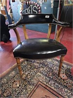 Vintage Black Leather Chair 29" T x 25" W x 22" D