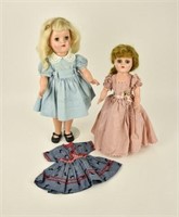 Two 1950s Ideal Toni Dolls & Extra Dress