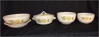 VINTAGE MIXING BOWLS W/ HAND PAINTED FLOWERS