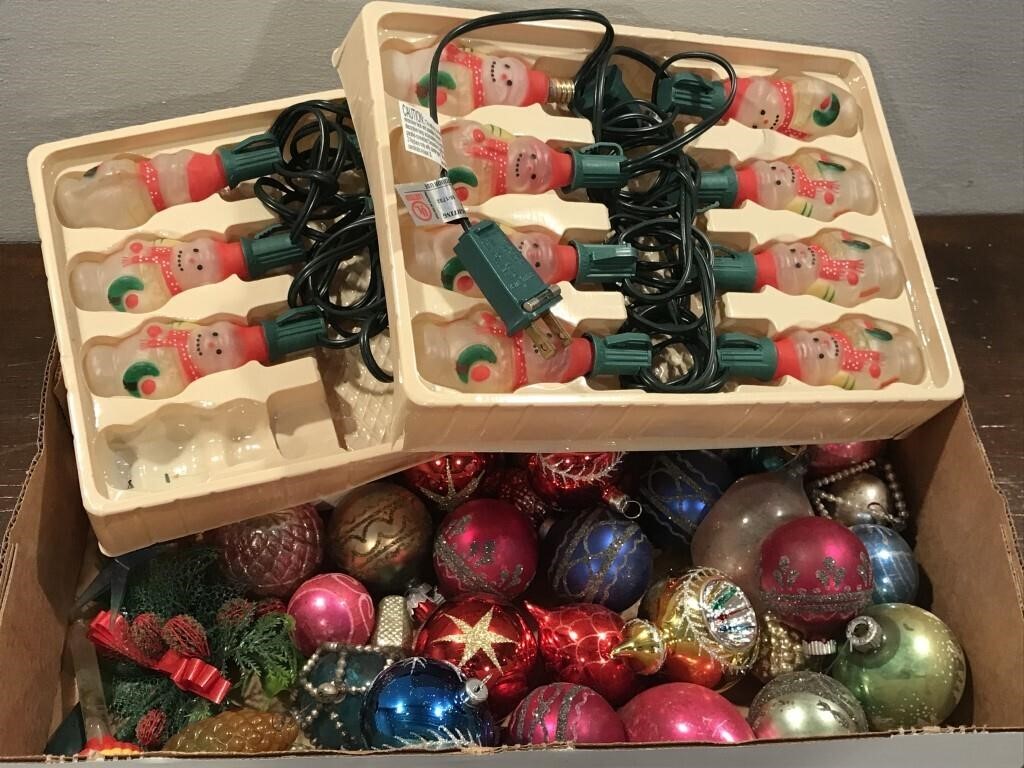 Christmas ornaments and lights