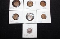 7 wheat pennies 1950
