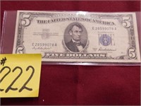 1953A Ser. $5 Silver Certificate (Good Condition)