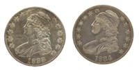 1833 & 1834 US CAPPED BUST 50C SILVER COINS