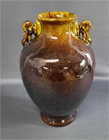 Vintage Brown Drip Glaze Ceramic Pottery Vase