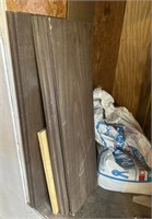Wood shelving and blow in insulation