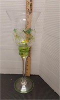 14in tall glass candle holder