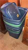 8 storage totes with 6 lids