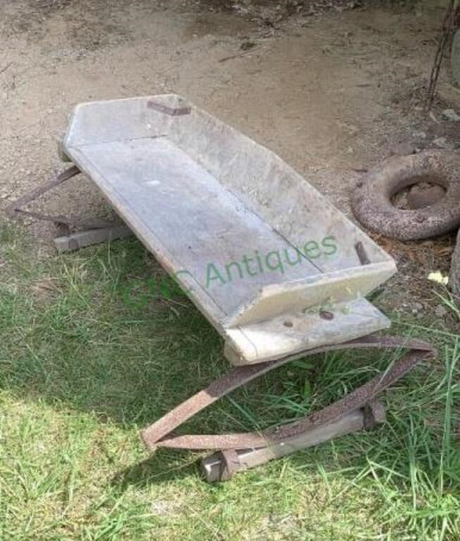 Antique horse buggy seat measuring 17 inches