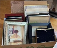 Box lot of various sized picture frames