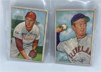 1952 Bowman Cards Howie Fox and George Tebbetts