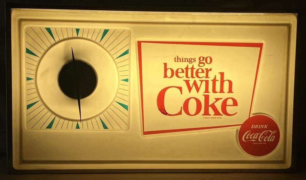 1960's Coca-Cola electric illuminated clock.