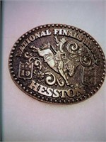 NICE SMALL RODEO BELT BUCKLE SILVER TONE