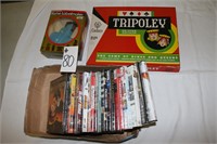 DVDs, label maker, Triopoley